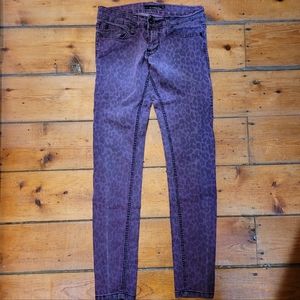 Lovesick Leopard Jeans Stretchy Pants Purple Sz 5 juniors